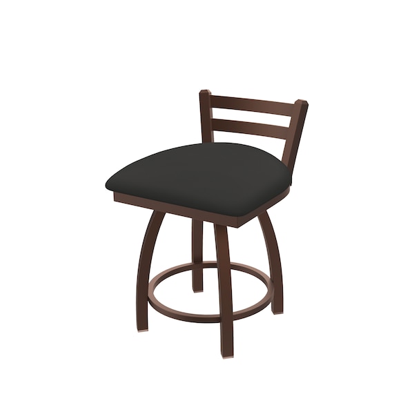 18" Low Back Swivel Vanity Stool, Bronze Finish, Canter Iron Seat